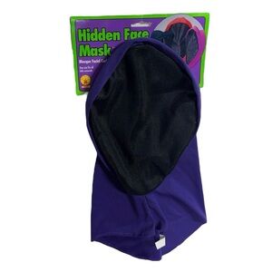 Rubie’s hidden face mask in purple and black, brand new attached to packaging!